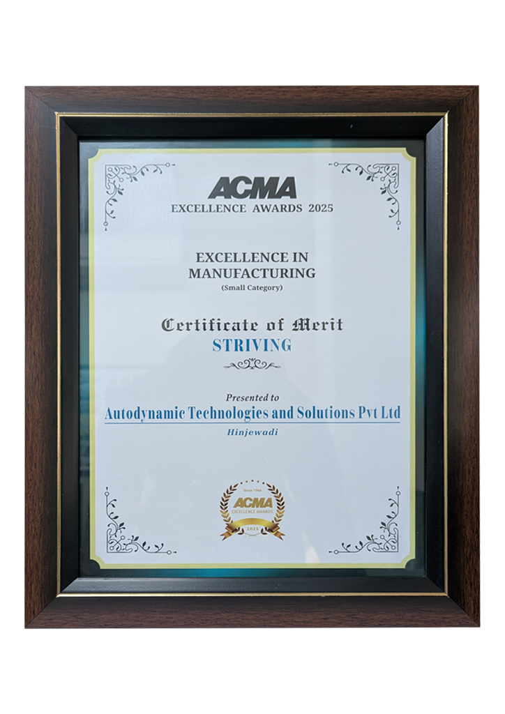 ACMA Excellence Awards 2025 certificate of merit for manufacturing