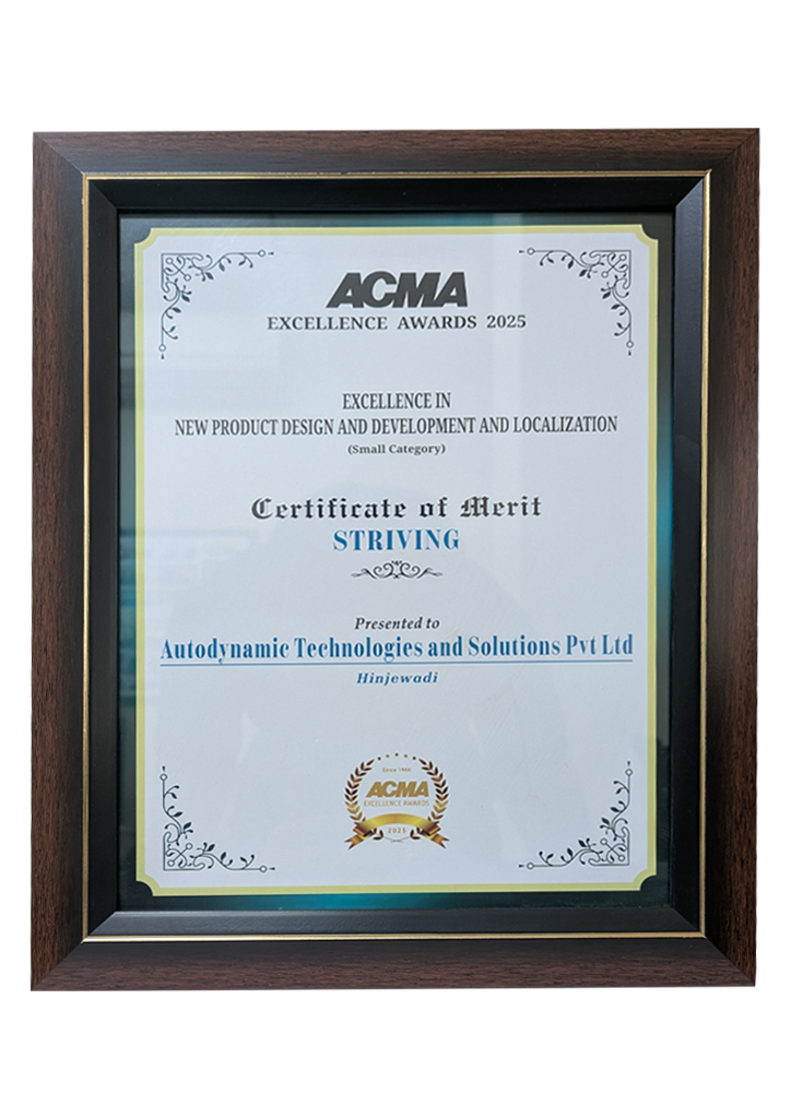 ACMA Excellence Awards 2025 certificate of merit for new product design and development
