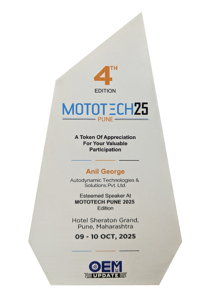 MOTOTECH 25 Pune esteemed speaker participation award