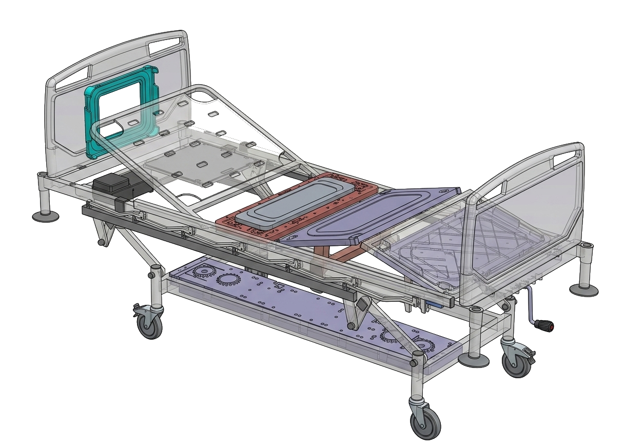 Hospital bed structural view
